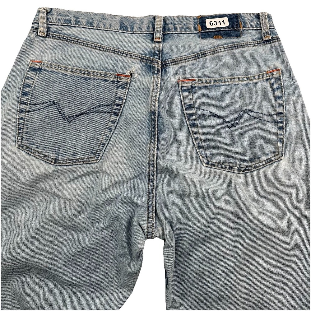 VTG USA Nautica Jeans Men Fit 32x32 Blue Light Wash Distressed High Rise Cotton